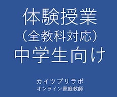 体験授業　中学生向け授業を行います 初めての方は、こちらで授業を体験してみてください。