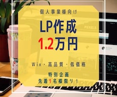 延長！先着1名様・2/28＝＞最安LP作成します Wixで最短・高品質・最安なWEBサイトをお届けします。