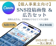 Canva：SNS投稿画像＆広告セットで 作ります SNSの統一感UP！AI生成画像の修正も承ります