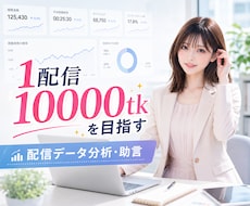 1配信10ktkを目指すデータ分析・助言を行います 現状4000tk前後のあなた、5桁を目指す方法をご存知ですか