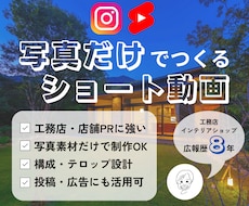 工務店PRに｜写真だけでショート動画作成します 構成・テロップもお任せで安心！写真素材を活かしたPR動画