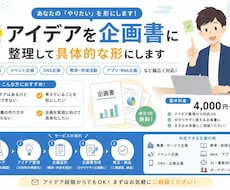 アイデアを企画書に整理して、具体的な形にします イメージ1