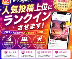 Instagram人気投稿上位にランクインさせます 安心できるこのお値段。オプション購入でもっとお得に！