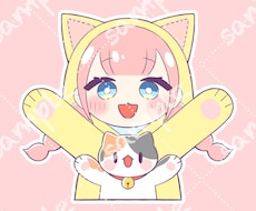 猫好きさんアイコン2枚セット販売します 無料で色・柄変更可！三毛猫好きな方におすすめ！