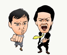 ちょっとリアル寄りのミニキャラ似顔絵を描きます 勢いのあるイラストで人目をひくアイコンにしませんか？