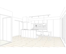 建築デザイナーがおしゃれな手書き風パース作成します BIMによる3次元データで正確な寸法・サイズ感で表現します。