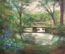 印象派のようなタッチのプロの画家が油絵を制作します イメージ1
