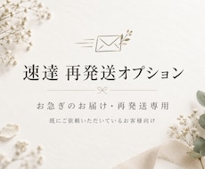 速達・再発送オプションを承ります お急ぎのお届け・再発送専用の追加対応です