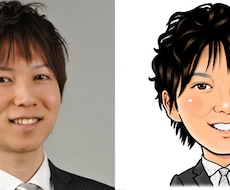 お写真から、笑顔の似顔絵を制作します アイコン用やご友人ご両親へのプレゼントにいかがですか♪