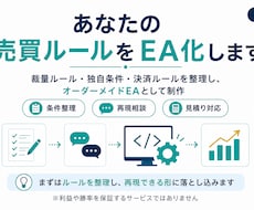 あなたのFX売買ルールをEA化します 条件整理から実装まで、MT4／MT5用EAとして再現します