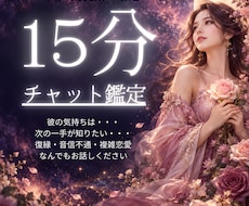 彼の本音は？15分チャットで恋の迷いを整えます イメージ1