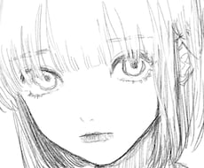 女の子のモノクロイラスト描きます イメージ1