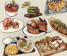 暖かみある風合いでお料理イラストを描きます イメージ1