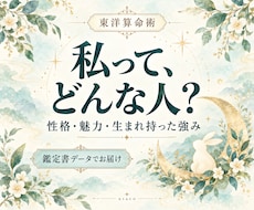 算命術であなたの性格と魅力を鑑定書にまとめます イメージ1