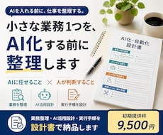 小さな業務1つをAI化・自動化する設計書を作ります イメージ1