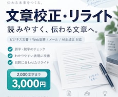 文章校正・リライトで読みやすく伝わる文章に整えます イメージ1