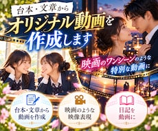 文章や日記からオリジナル動画を制作します あなたの物語を映画のワンシーンのような映像に