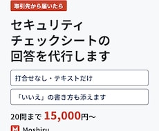 セキュリティチェックシートの回答を代行します イメージ1