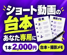 あなた向けのショート動画台本を作ります イメージ1