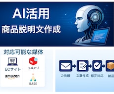 AI活用で売れる商品説明文作成します 何を書けばいいかわからない方も安心