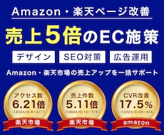 売上5倍の実績/楽天・Amazonサポートします 楽天・Amazonの商品ページ改善・最適化をサポートします