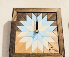 壁掛け時計を制作します オルテガ柄デザインした木製の優しさで癒されて
