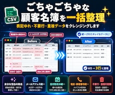 CSVの表記ゆれ・重複・不要行を整理します イメージ1