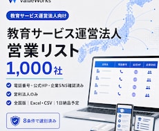 教育サービス運営法人リスト1000社を納品します イメージ1