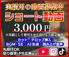 ショート動画を作成します YouTube、TikTokなどの動画をプロが作成！