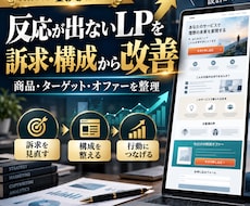 反応が出ないLPの訴求・構成から改善します 制作実績100件以上｜訴求・構成・オファーまで整理します