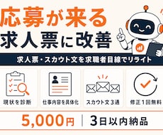 応募が来る求人票・スカウト文に作り直します 読み手に刺さる文章を営業24年のプロが求職者目線で改善