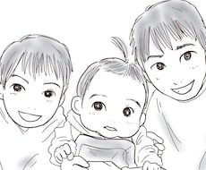 お写真をもとに似顔絵を描きます・白黒版