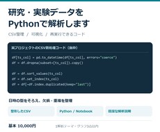 研究・実験データをPythonで解析します イメージ1