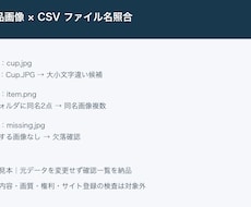 商品画像とCSVのファイル名を照合します イメージ1