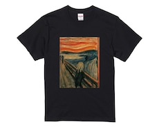 プリントTシャツカラーお選びできます 【ムンクの叫び】の油彩画プリントTシャツです！