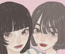 韓国ぽい可愛い女の子の似顔絵やアイコン作成します
