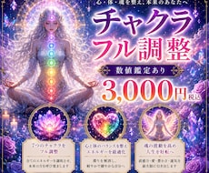 第１～第７チャクラの弱っているチャクラを整えます 気✨の巡りを良くし、宇宙と繋がりやすくします。数値鑑定あり！