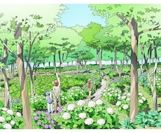 植栽プランを含め手描きパース制作します 季節に合わせたガーデニングや外構又公園プラン。