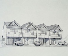 分譲住宅手描きパース制作します 味のある手描きに拘ったパースやスケッチに特化しています。
