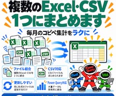 複数のExcel・CSVを1つにまとめます イメージ1