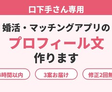 口下手さん専用の婚活プロフィール文を作ります イメージ1