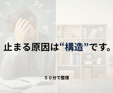 止まっている構造を整理し、前に進める状態にします イメージ1