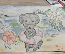 あなたのペットを優しく描きます 色鉛筆と水彩ミックスで優しい雰囲気で描きます