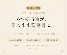 占い師様向け｜6占術の鑑定書が作れるツール売ります イメージ1