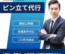 訪問販売営業に必要なピン立て作業を代行します 指定条件のデータを最短12時間でお渡し→営業準備を大幅削減！