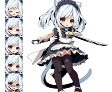 刀の猫耳メイドます 黒影でメリハリの利いた猫耳のメイドちゃん