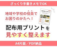 町内会・PTAのお知らせを整えます 手書きメモからA4片面PDFにします