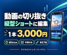字幕付きの縦型ショート切り抜き動画を作ります イメージ1