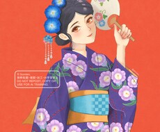 ポップでレトロな雰囲気な人物のイラストを描きます イメージ1