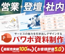 法人実績多数！心掴むデザインでパワポ資料作成します 最高評価★5.0！営業・プレゼン・セミナー資料など幅広く対応